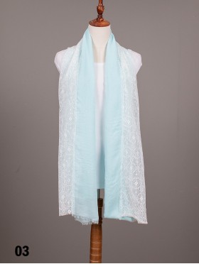 Premium Solid Fashion Scarf W/ Lace